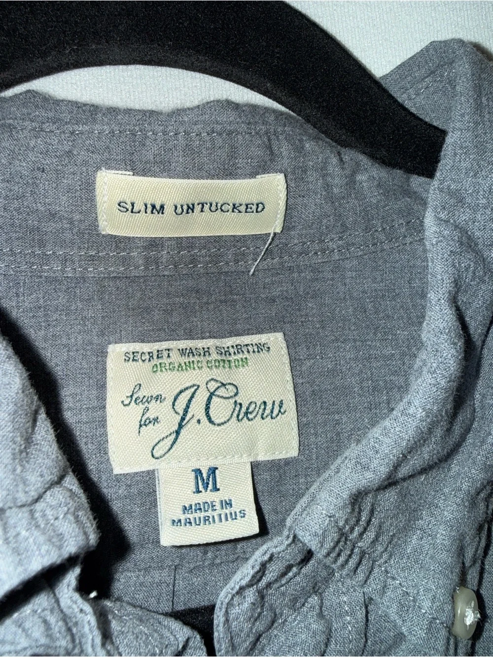 J. Crew Men’s LS Button-Down Slim Untucked Shirt in Blue Gray Size Medium